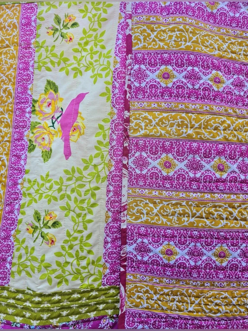 Handmade Patchwork Quilt Jennifer Paganelli & Heather Bailey Fabrics Heirloom
